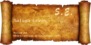 Saliga Ervin névjegykártya